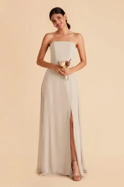 Chris Convertible Chiffon Dress - Neutral Champagne -Wedding Dress Store neutral champagne chris convertible bridesmaid dress 05