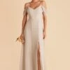 Devin Convertible Dress - Neutral Champagne -Wedding Dress Store neutral champagne devin convertible slit bridesmaid dress 03