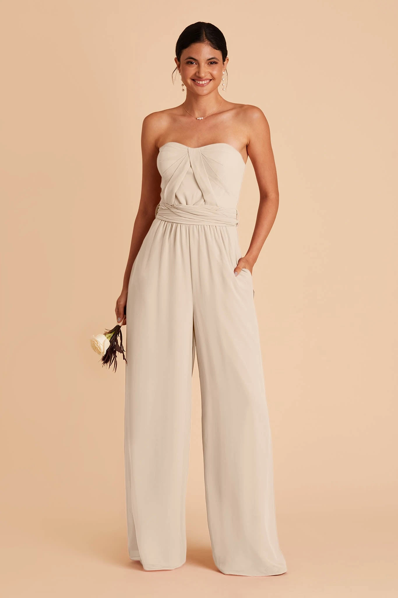 Gigi Convertible Jumpsuit - Neutral Champagne 5 Gigi Convertible Jumpsuit - Neutral Champagne - Image 3