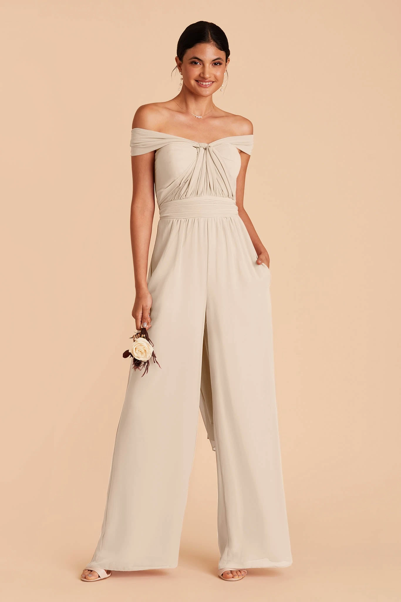 Gigi Convertible Jumpsuit - Neutral Champagne 4 Gigi Convertible Jumpsuit - Neutral Champagne - Image 2