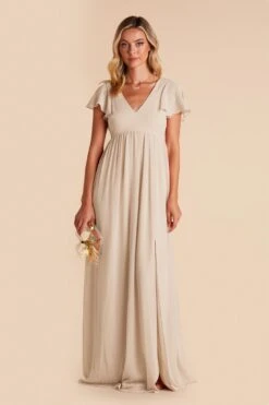 Hannah Empire Dress - Neutral Champagne 13 Hannah Empire Dress - Neutral Champagne -Wedding Dress Store neutral champagne hannah bridesmaid dress 01