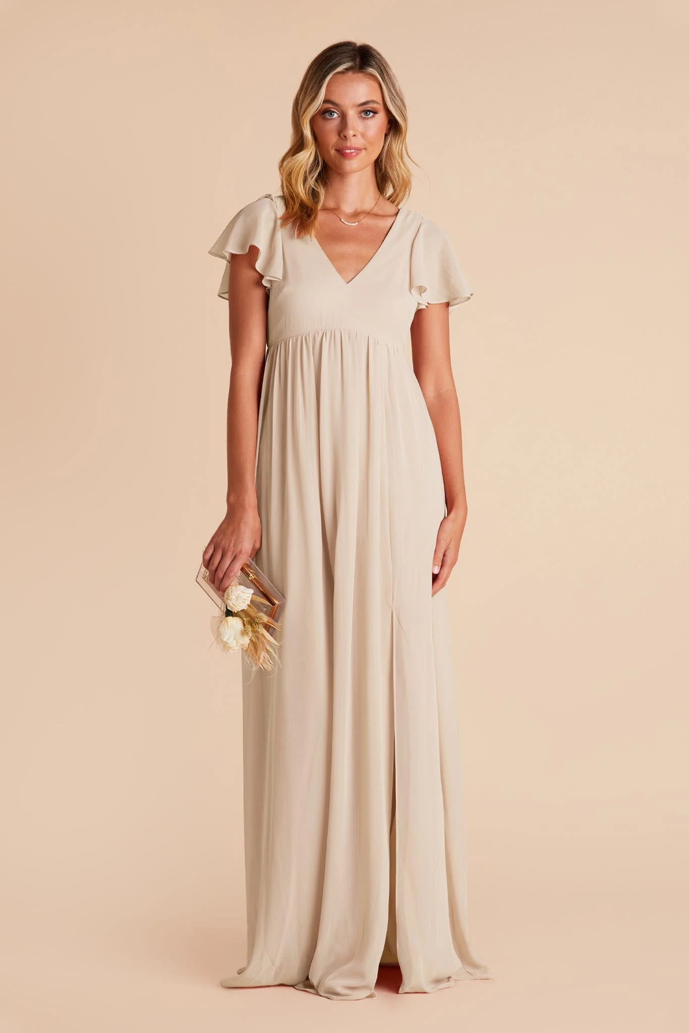Hannah Empire Dress - Neutral Champagne 7 Hannah Empire Dress - Neutral Champagne - Image 5