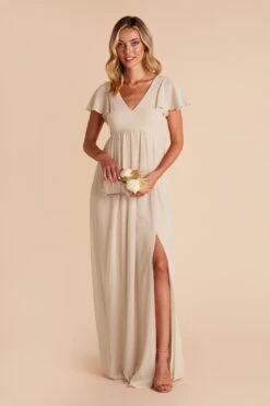 Hannah Empire Dress - Neutral Champagne 15 Hannah Empire Dress - Neutral Champagne -Wedding Dress Store neutral champagne hannah bridesmaid dress 04