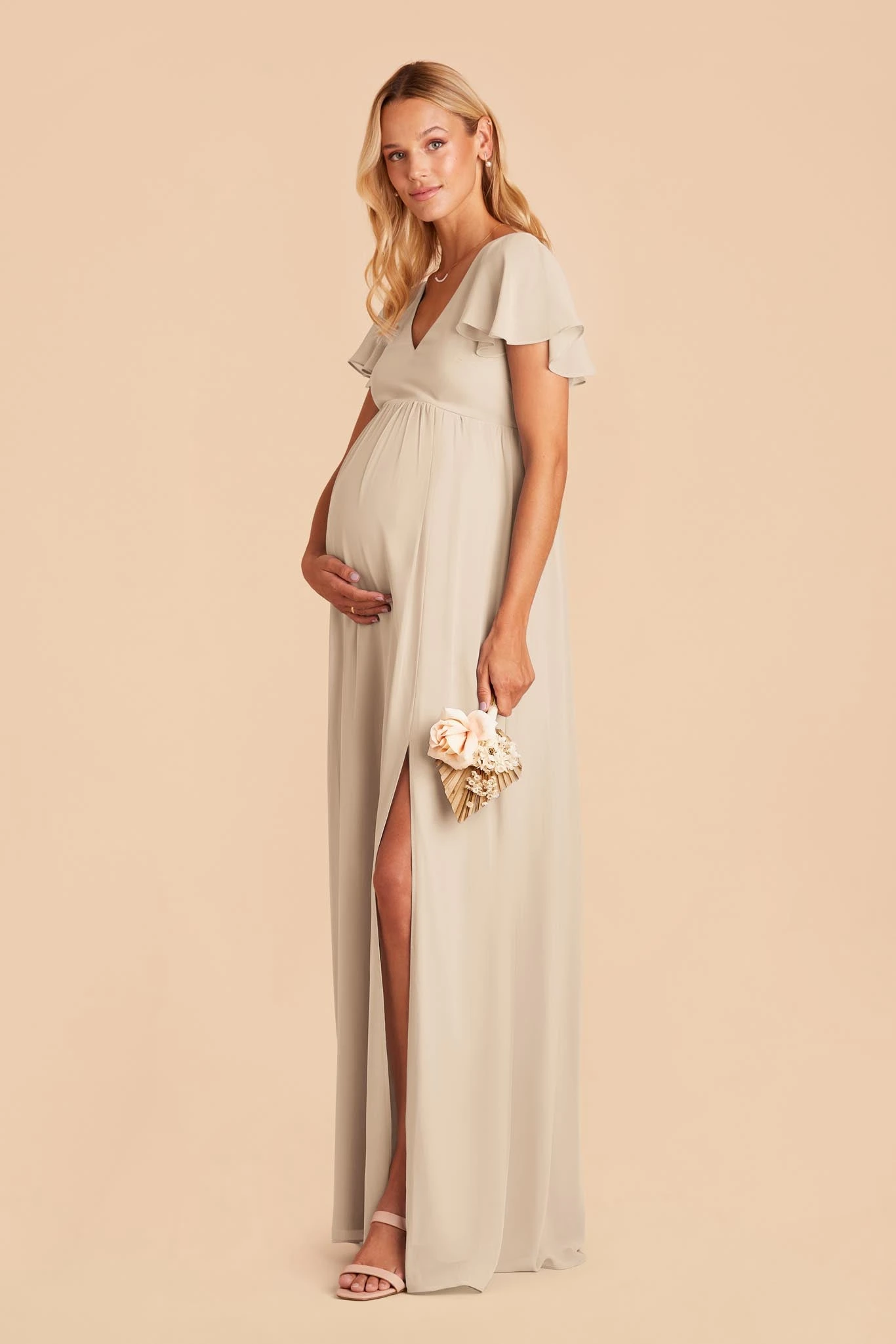 Hannah Empire Dress - Neutral Champagne 4 Hannah Empire Dress - Neutral Champagne - Image 2