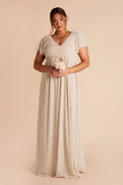 Hannah Empire Dress - Neutral Champagne 12 Hannah Empire Dress - Neutral Champagne -Wedding Dress Store neutral champagne hannah plus size bridesmaid dress 01