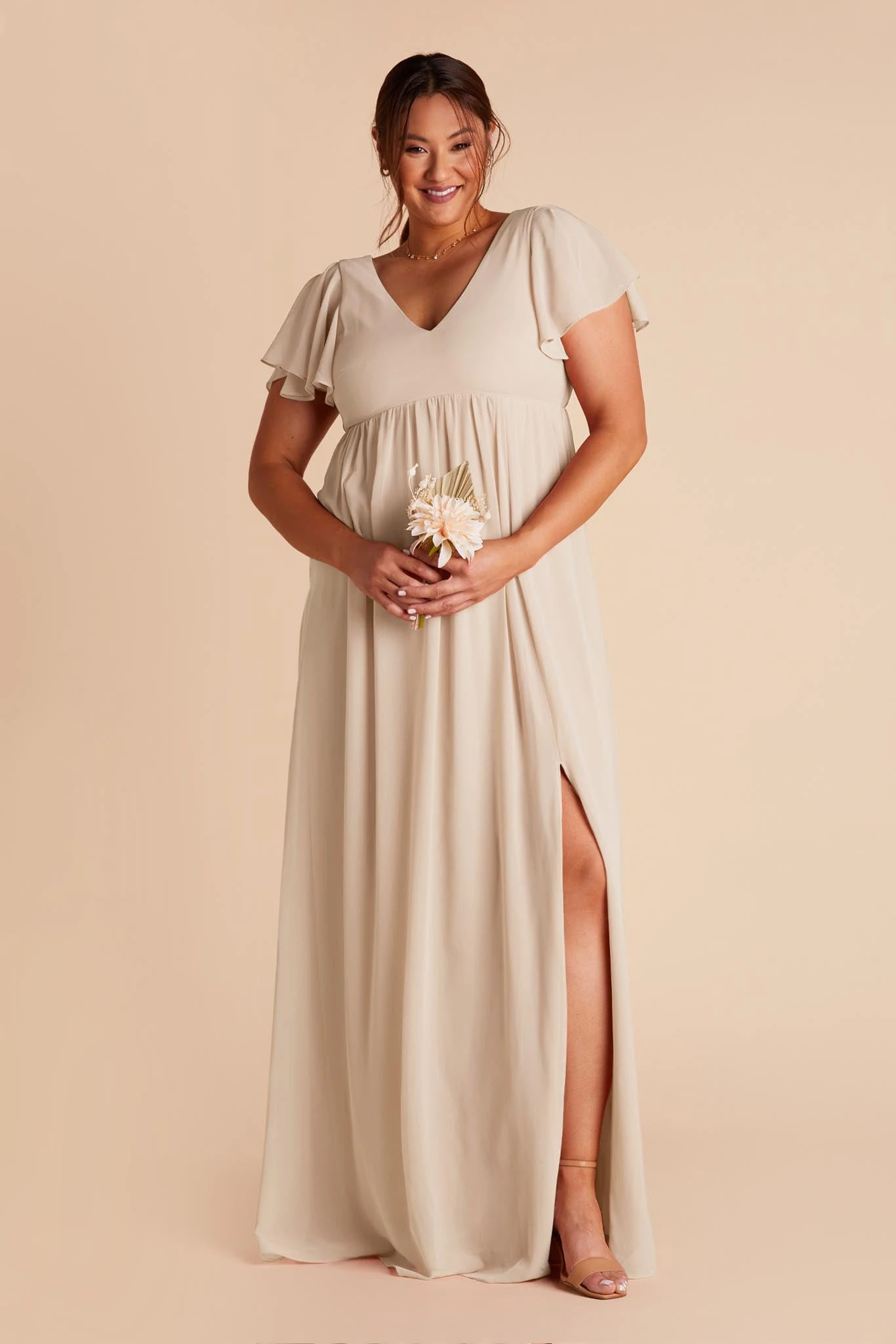 Hannah Empire Dress - Neutral Champagne 10 Hannah Empire Dress - Neutral Champagne - Image 8