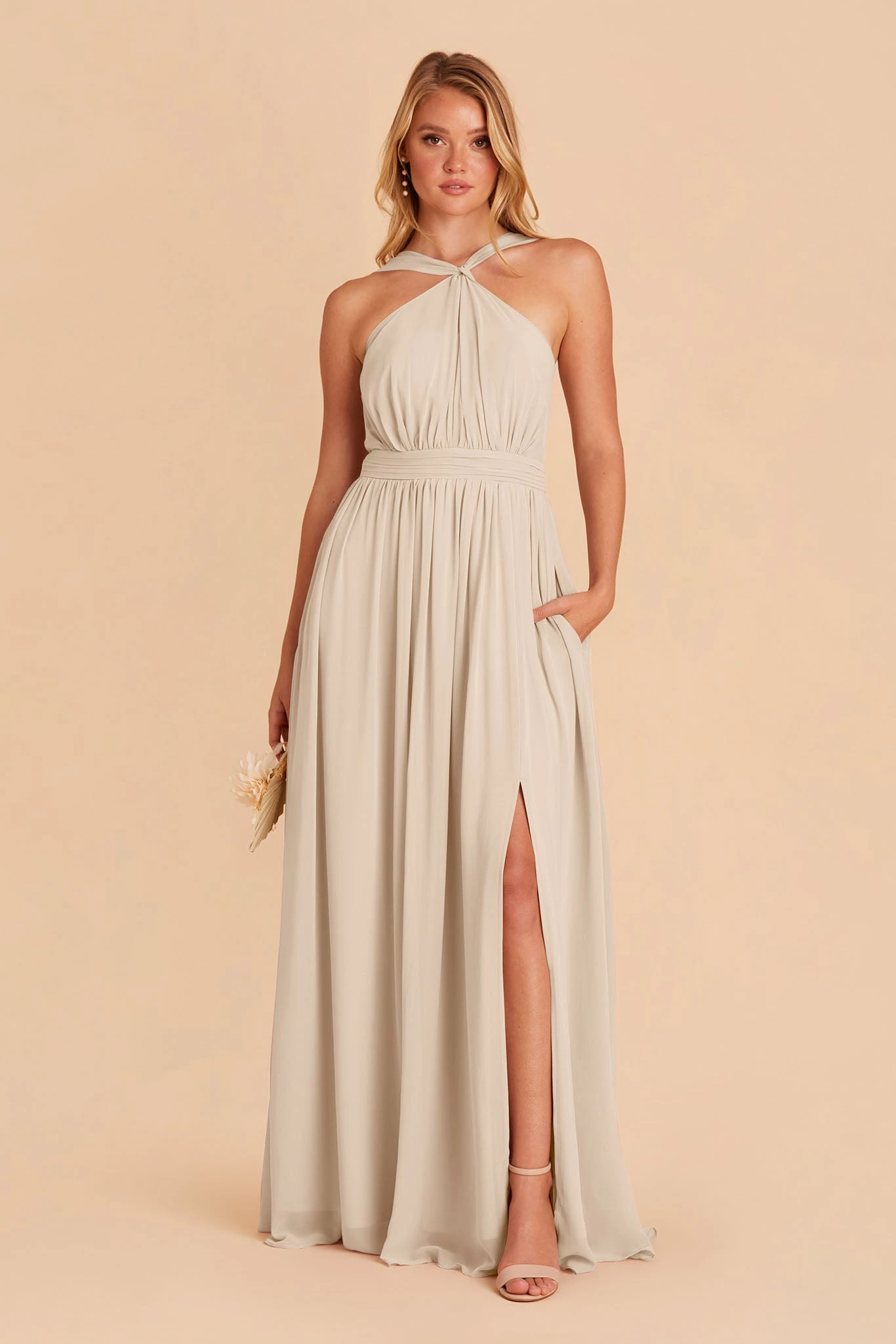 Kiko Chiffon Dress - Neutral Champagne 5 Kiko Chiffon Dress - Neutral Champagne - Image 3