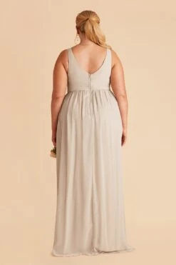 Laurie Empire Dress - Neutral Champagne -Wedding Dress Store neutral champagne laurie slit plus size bridesmaid dress 05 a288bba1 252b 4bca ae80 8f7f11c70fa0