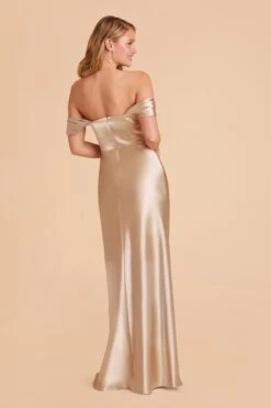 Mia Shiny Satin Convertible Dress - Neutral Champagne 19 Mia Shiny Satin Convertible Dress - Neutral Champagne -Wedding Dress Store neutral champagne mia convertible satin bridesmaid dress 03