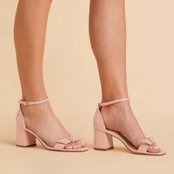 Elle Chunky Heel - Nude Blush -Wedding Dress Store nude blush elle chunky heel bridesmaid shoes 04