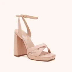 Ryanne Platform Heel - Nude Blush -Wedding Dress Store nude blush ryanne platform heel bridesmaid shoes 02