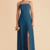 Chris Convertible Chiffon Dress - Ocean Blue -Wedding Dress Store ocean blue chris convertible slit bridesmaid dress 01
