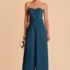 Gigi Convertible Jumpsuit - Ocean Blue -Wedding Dress Store ocean blue gigi convertible slit bridesmaid jumpsuit 01