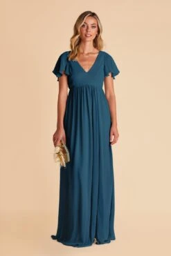 Hannah Empire Dress - Ocean Blue 13 Hannah Empire Dress - Ocean Blue -Wedding Dress Store ocean blue hannah bridesmaid dress 01