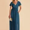 Hannah Empire Dress - Ocean Blue 1 Hannah Empire Dress - Ocean Blue -Wedding Dress Store ocean blue hannah bridesmaid dress 03