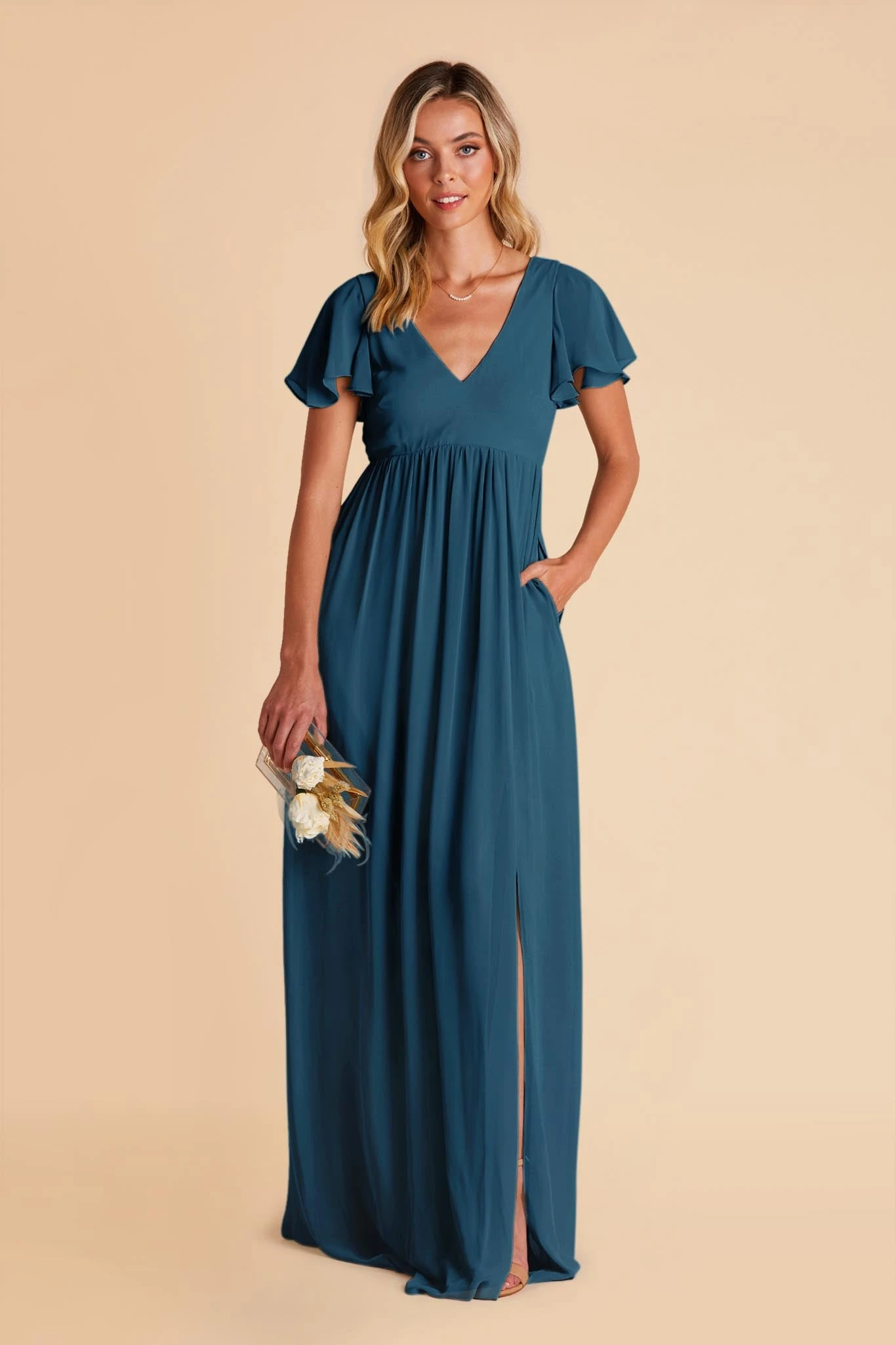 Hannah Empire Dress - Ocean Blue 3 Hannah Empire Dress - Ocean Blue