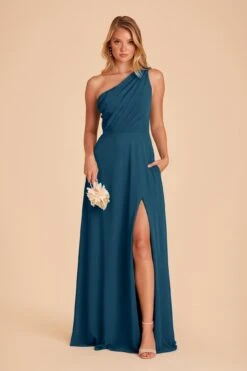 Kira Dress - Ocean Blue 16 Kira Dress - Ocean Blue -Wedding Dress Store ocean blue kira convertible slit bridesmaid dress 01