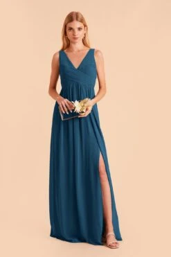 Laurie Empire Dress - Ocean Blue 12 Laurie Empire Dress - Ocean Blue -Wedding Dress Store ocean blue laurie convertible slit bridesmaid dress 02