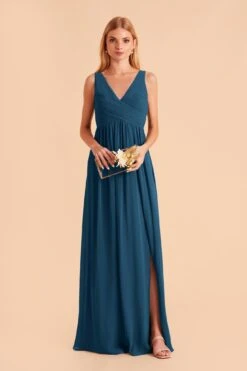 Laurie Empire Dress - Ocean Blue 13 Laurie Empire Dress - Ocean Blue -Wedding Dress Store ocean blue laurie convertible slit bridesmaid dress 03
