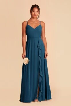 Theresa Chiffon Dress - Ocean Blue 12 Theresa Chiffon Dress - Ocean Blue -Wedding Dress Store ocean blue theresa convertible slit bridesmaid dress 01