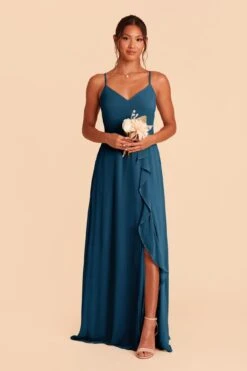 Theresa Chiffon Dress - Ocean Blue 11 Theresa Chiffon Dress - Ocean Blue -Wedding Dress Store ocean blue theresa convertible slit bridesmaid dress 02