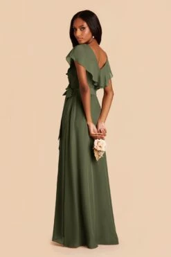 Jackson Chiffon Dress - Olive -Wedding Dress Store olive jackson bridesmaid dress 04