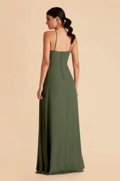 Juliet Chiffon Dress - Olive -Wedding Dress Store olive juliet convertible slit bridesmaid dress 04