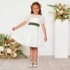 Liz Flower Girl Sash - Olive 14 Liz Flower Girl Sash - Olive -Wedding Dress Store olive liz flower girl sash 04