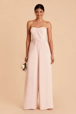 Gigi Convertible Jumpsuit - Pale Blush -Wedding Dress Store pale blush gigi convertible bridesmaid jumpsuit 02