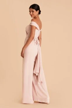 Gigi Convertible Jumpsuit - Pale Blush -Wedding Dress Store pale blush gigi convertible bridesmaid jumpsuit 04