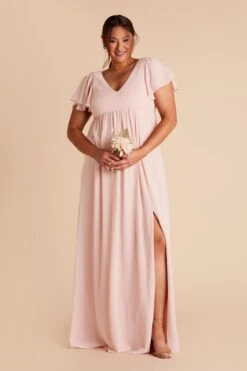 Hannah Empire Dress - Pale Blush -Wedding Dress Store pale blush hannah plus size bridesmaid dress 02