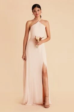 Juliet Chiffon Dress - Pale Blush