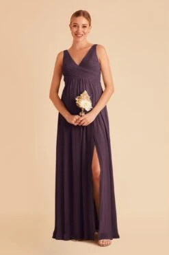 Laurie Empire Dress - Plum 16 Laurie Empire Dress - Plum -Wedding Dress Store plum laurie maternity bridesmaid dress 01