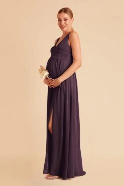 Laurie Empire Dress - Plum -Wedding Dress Store plum laurie maternity bridesmaid dress 02