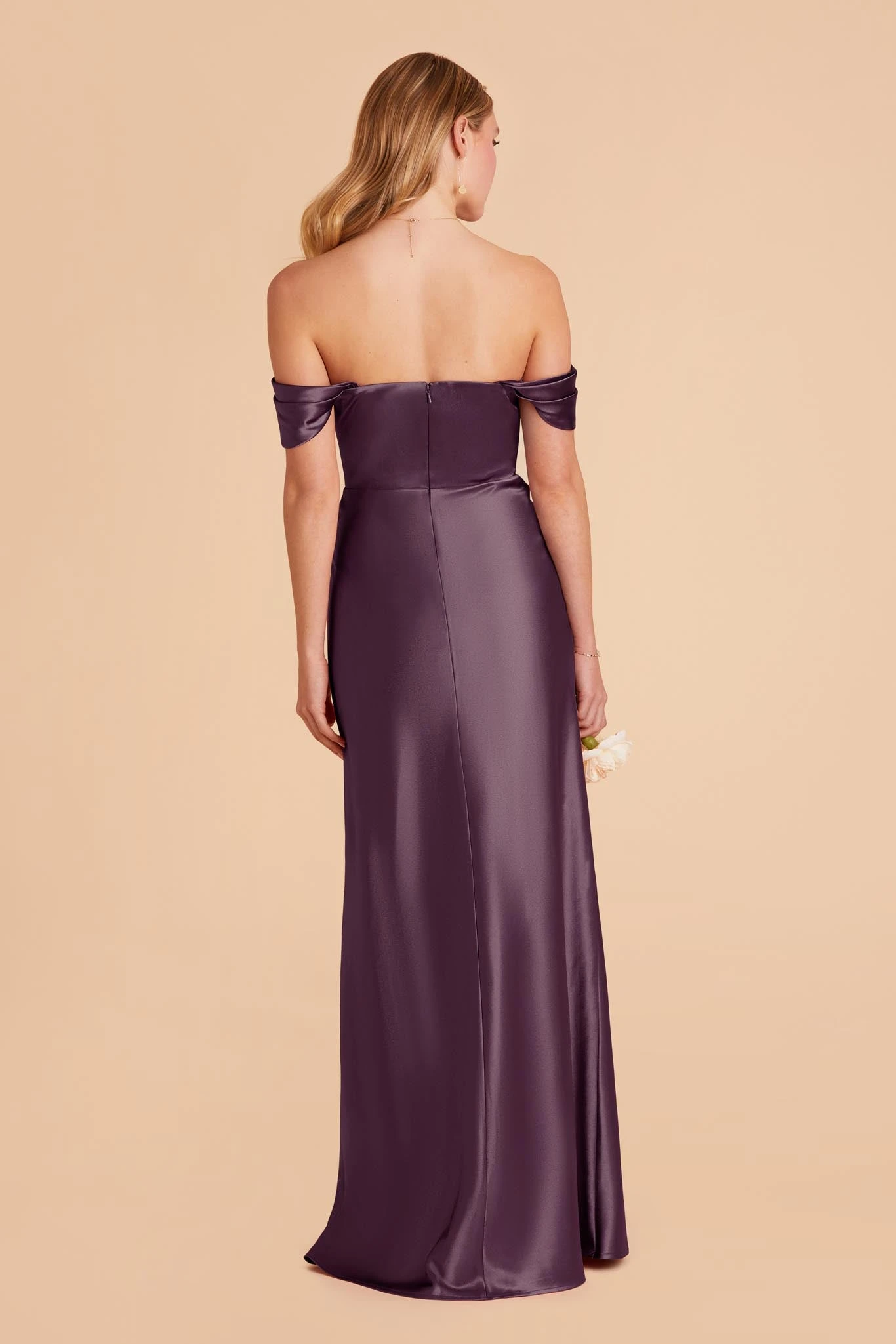 Mia Shiny Satin Convertible Dress - Plum 9 Mia Shiny Satin Convertible Dress - Plum - Image 7