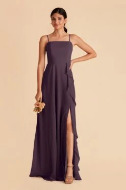 Winnie Convertible Chiffon Dress - Plum -Wedding Dress Store plum winnie convertible slit bridesmaid dress 02 8f671a71 54a4 495a 90e0 e863910dedc4