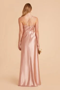 Kensie Shiny Satin Dress - Rose Gold 14 Kensie Shiny Satin Dress - Rose Gold -Wedding Dress Store rose gold kensie satin bridesmaid dress 01