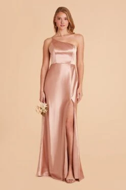 Kensie Shiny Satin Dress - Rose Gold 13 Kensie Shiny Satin Dress - Rose Gold -Wedding Dress Store rose gold kensie satin bridesmaid dress 03