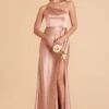Kensie Shiny Satin Dress - Rose Gold 2 Kensie Shiny Satin Dress - Rose Gold -Wedding Dress Store rose gold kensie satin bridesmaid dress 04