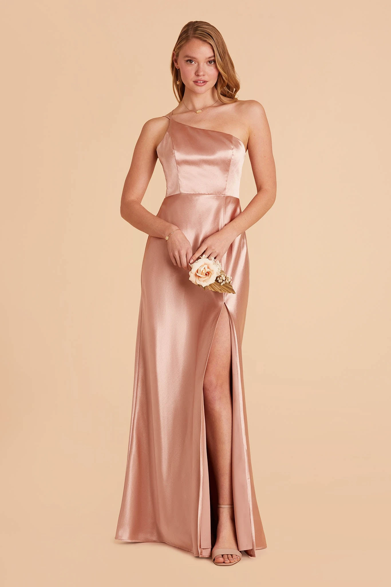 Kensie Shiny Satin Dress - Rose Gold 3 Kensie Shiny Satin Dress - Rose Gold