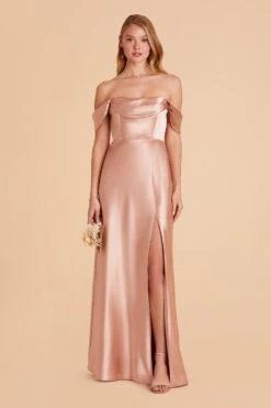 Mia Shiny Satin Convertible Dress - Rose Gold 16 Mia Shiny Satin Convertible Dress - Rose Gold -Wedding Dress Store rose gold mia convertible satin bridesmaid dress 02