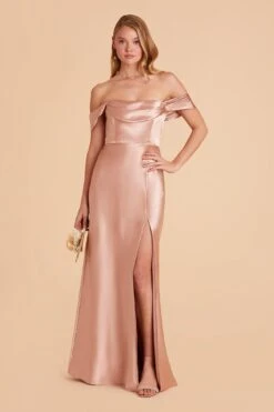 Mia Shiny Satin Convertible Dress - Rose Gold 18 Mia Shiny Satin Convertible Dress - Rose Gold -Wedding Dress Store rose gold mia convertible satin bridesmaid dress 03