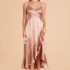 YC Shiny Satin Midi Dress - Rose Gold -Wedding Dress Store rose gold yc satin bridesmaid dress 03