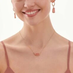 Presley Charm Necklace - Rose Pink -Wedding Dress Store rose pink druzy presley charm necklace accessories 02 96357fd9 6d6c 4d32 b359 8d5489f159de