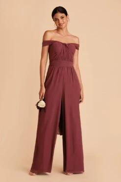 Gigi Convertible Jumpsuit - Rosewood -Wedding Dress Store rosewood gigi convertible bridesmaid jumpsuit 02