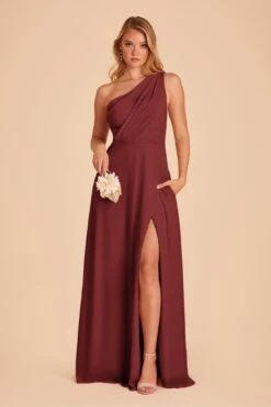 Kira Dress - Rosewood -Wedding Dress Store rosewood kira slit bridesmaid dress 01