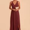 Laurie Empire Dress - Rosewood -Wedding Dress Store rosewood laurie slit bridesmaid dress 02
