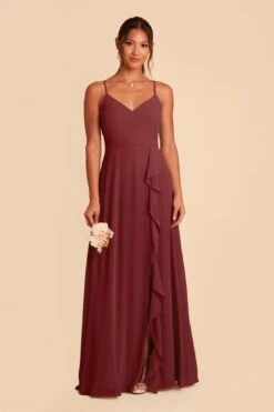 Theresa Chiffon Dress - Rosewood 12 Theresa Chiffon Dress - Rosewood -Wedding Dress Store rosewood theresa convertible slit bridesmaid dress 01