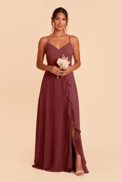 Theresa Chiffon Dress - Rosewood 13 Theresa Chiffon Dress - Rosewood -Wedding Dress Store rosewood theresa convertible slit bridesmaid dress 04