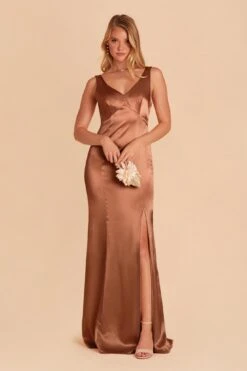 Wedding Dress Store 29 Gloria Shiny Satin Dress - Rust